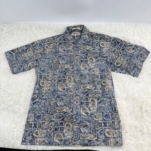Campia Moda Fish Print Aloha Shirt Hawaiian Vintage Mens Small New NWT Beachwear